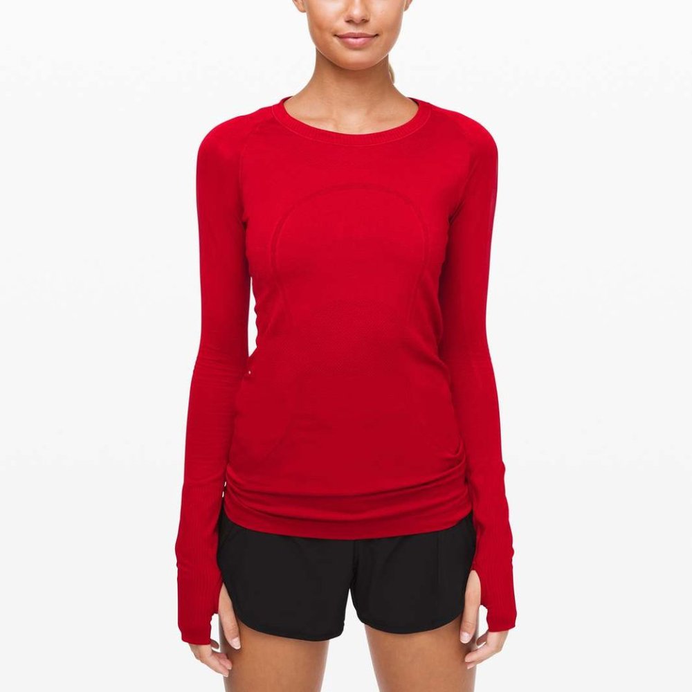 Lululemon Swiftly Tech Long-Sleeve Shirt - Red, Size 2